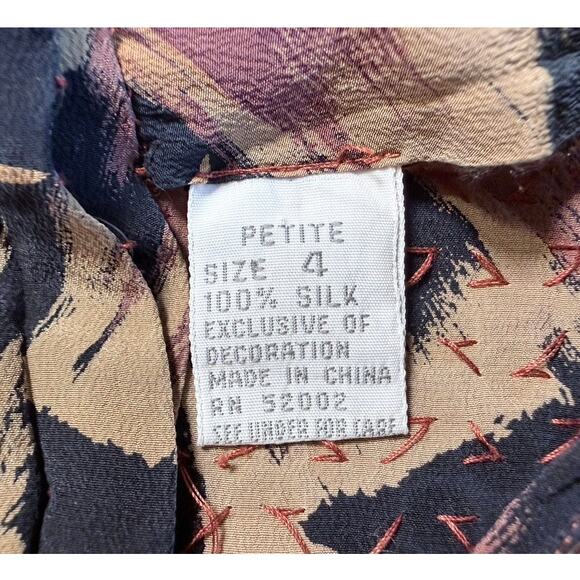 VTG Liz Claiborne Collection 100% Silk Sequin Cardigan Blouse Top Sz 4P Sparkle - Picture 5 of 9